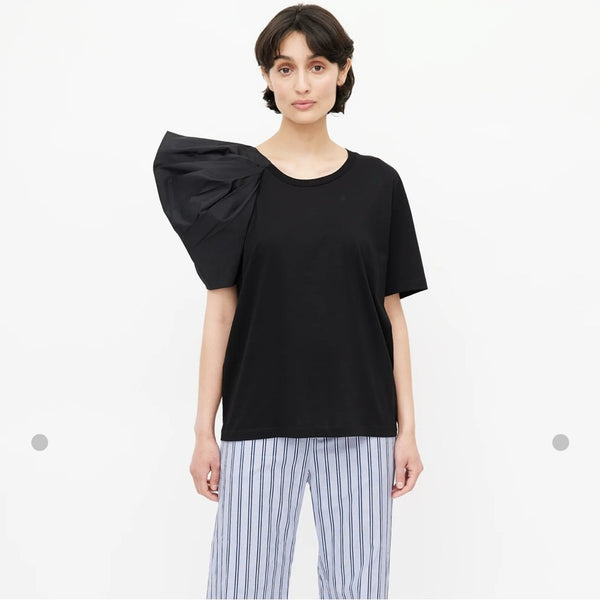 Stella McCartney Black With One Pleated Shoulder Top