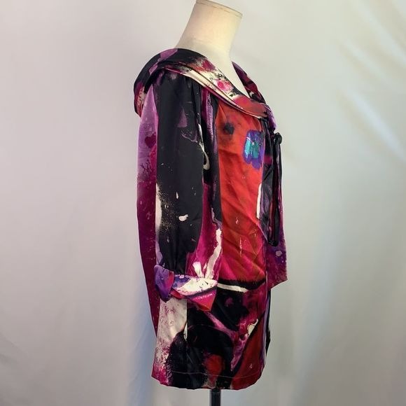 Escada NWT multi print tie front top