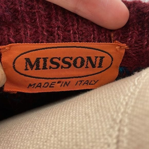 Missoni Vintage Wine Blue Plaid 80’s Cardigan