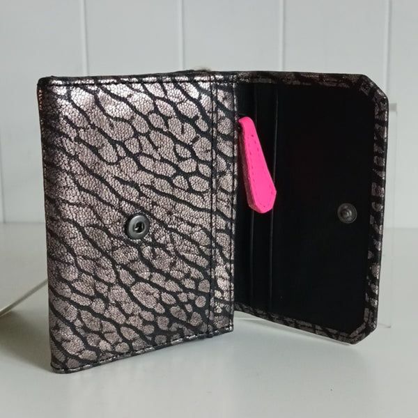 Liebeskind NWTMetallic Brown Wallet with Hot Pink Logo.