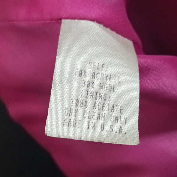 Nanette Lepore Vtg Black and White Houndstooth W Pink Trim Jacket.