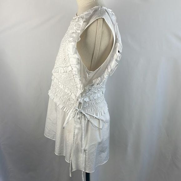 NWT 3.1 Phillip Lim White Crinkle Layered Top