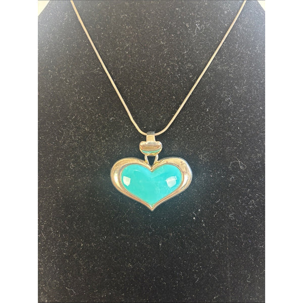 925 THAILAND TURQUOISE HEART NECKLACE