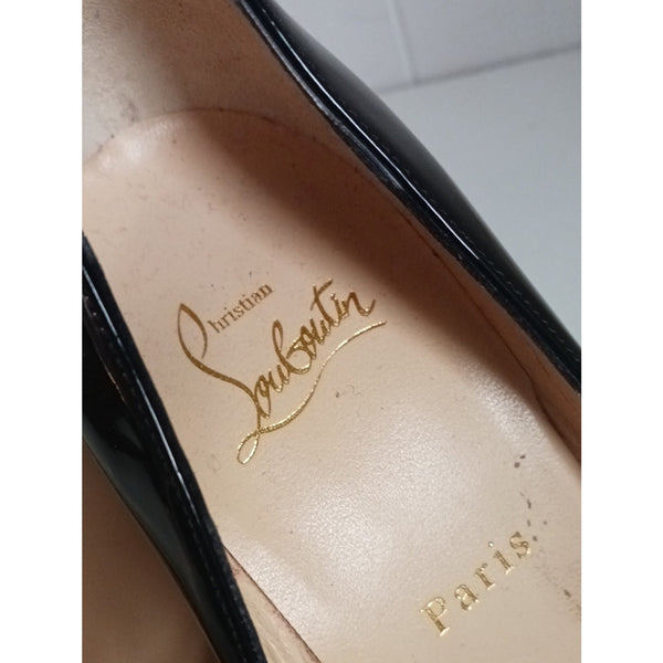 CHRISTIAN LOUBOUTIN PIGALLE FOLLIES PATENT LEATHER PUMPS