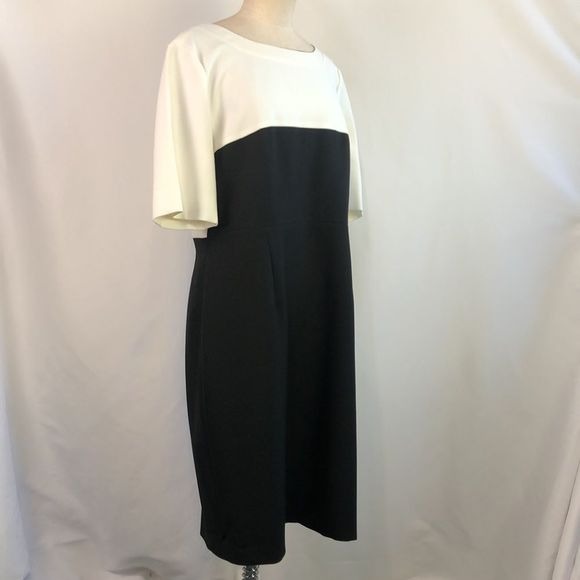 Hugo Boss Cream Top Black Bottom Dress