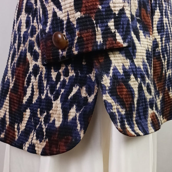 Louis Feraud Multicolor Animal Print High Neck Jacket