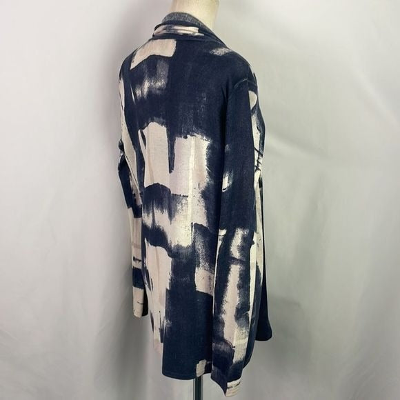 Neiman Marcus NWT Blue Cream Print Cashmere Sweater Set
