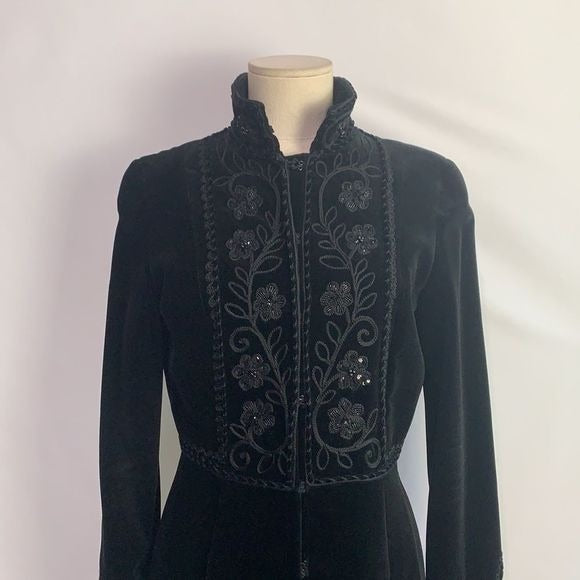 Blumarine black velvet beaded long dress