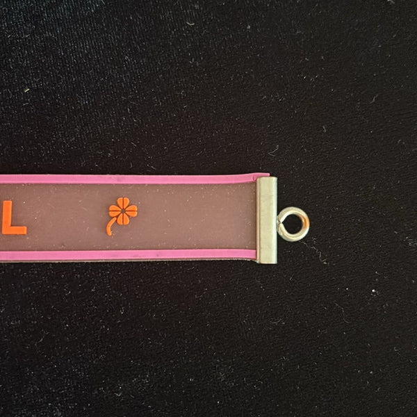 Vintage Chanel 2001 Camellia Silicone Logo Bracelet