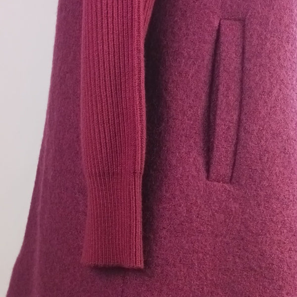 Talbots Wine 3/4 Knit Sleeves Coat