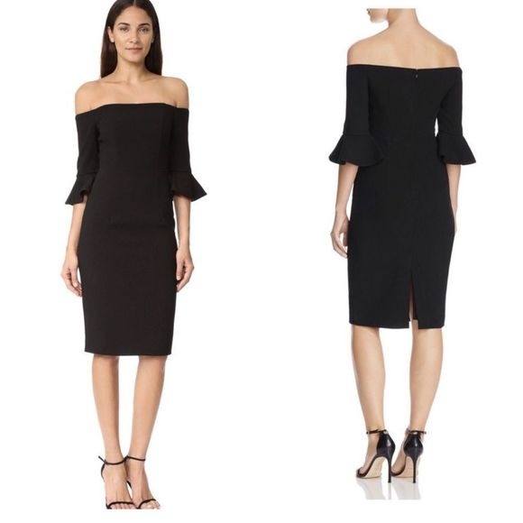 NWT Black Halo Black Off Shoulder Dress