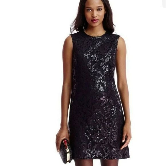 D Von Furstenberg NWT Black Sequined Mini Dress