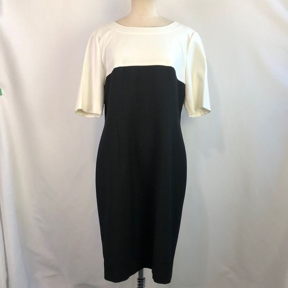 Hugo Boss Cream Top Black Bottom Dress