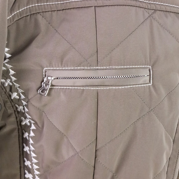 Bogner Br W Embroiderd Zip Nylon Women's Quilted Hooded Jacket.