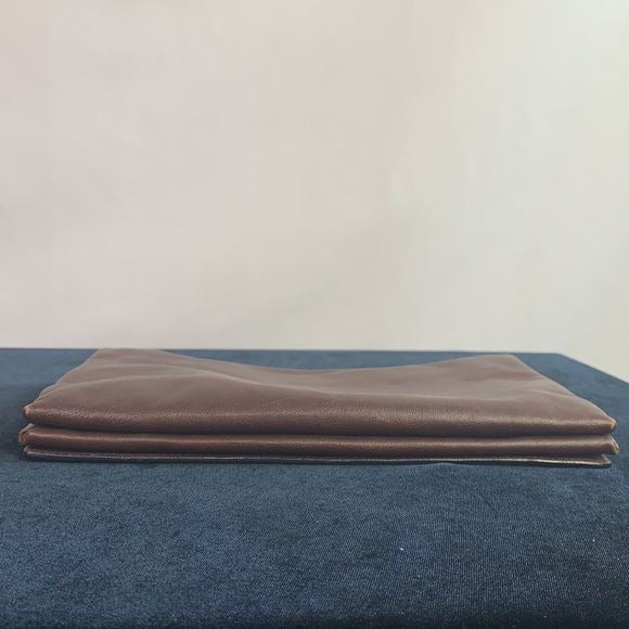 BOTTEGA VENETA Brown Calf Leather Flap Large Clutch