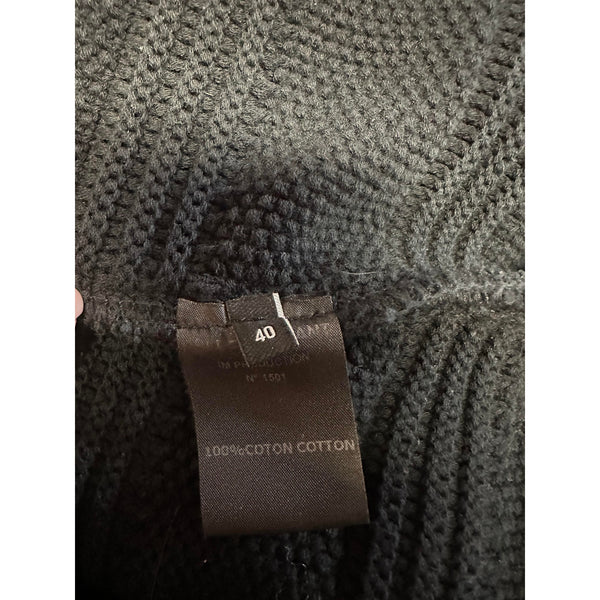 Isabel Marant Black Ribbed Coated 3/4 Knit Jacket