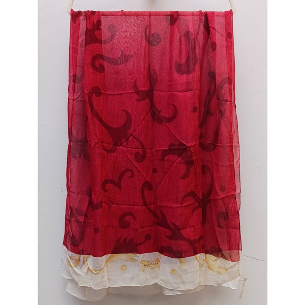 BULGARI RED PRINT W CREAM/ GOLD SCARF