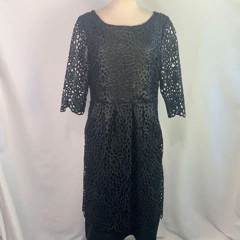Hoss black lace midi with shimmer dress