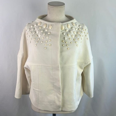 Red Valentino Cream Jacket with Beaded Trim