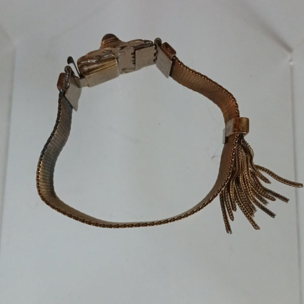 Victorian Slide Chain W Red Stone Vintage Bracelet.