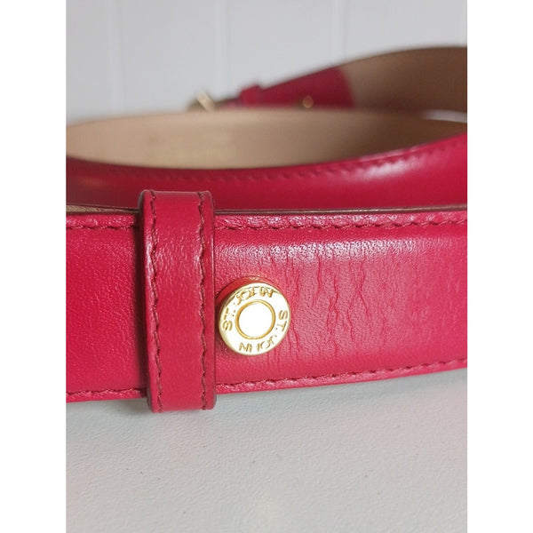ST.JOHN RED LOGO LEATHER BELT