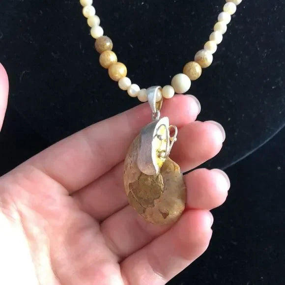 Ammonite Mother of Pearl Necklace