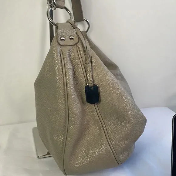 Furla Tan Pebbled Leather Satchel Bag