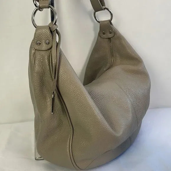 Furla Tan Pebbled Leather Satchel Bag