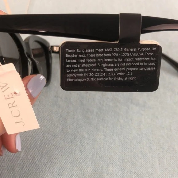 J. Crew New Black Sunglasses