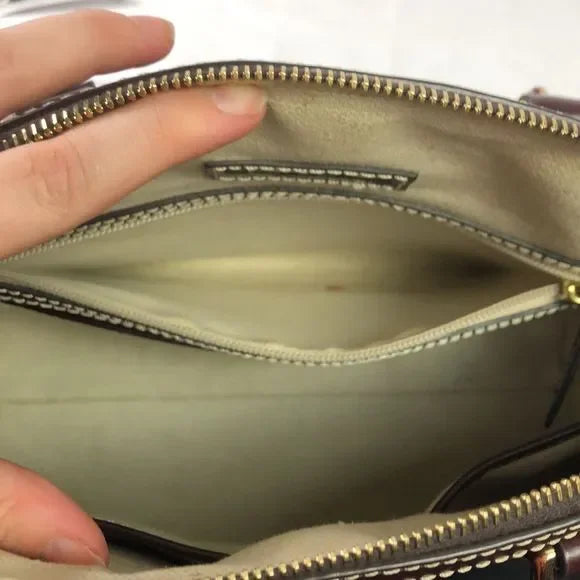 Dooney & Bourke Brown Leather Double Strap Bag