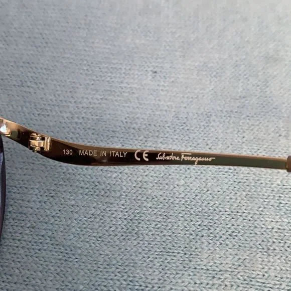 Salvatore Ferragamo light bronze frame sunglasses