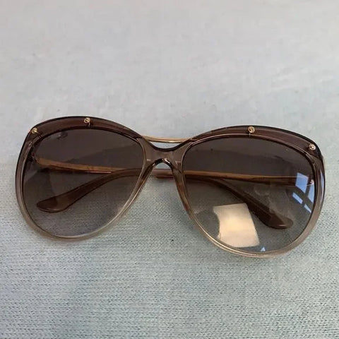 Salvatore Ferragamo light bronze frame sunglasses