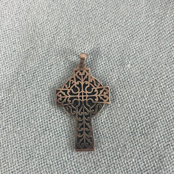 Large Celtic Silver Cross Charm
