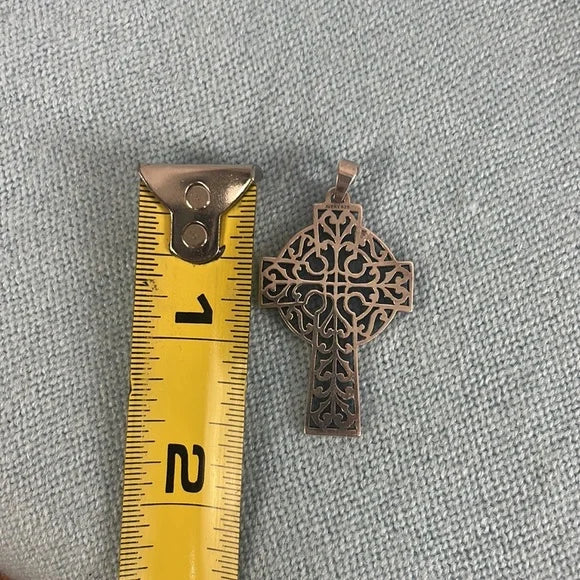 Large Celtic Silver Cross Charm