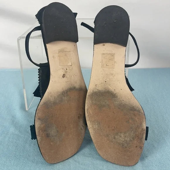 J Crew Black Tassle Flats