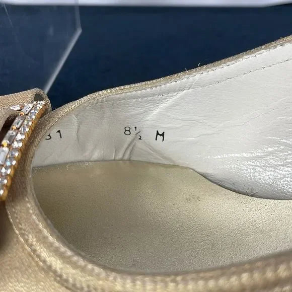 Stuart Weitzman Gold Metallic Low Slingback Heels