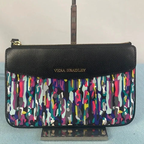 Vera Bradley Small Multi Black Trim Zip Wristlet