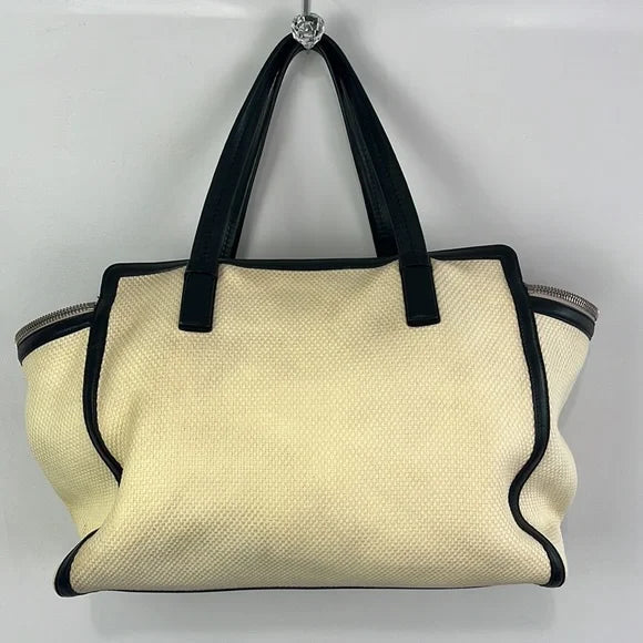 Large Cream with Black Trim Verve Tote Salvatore Ferragamo