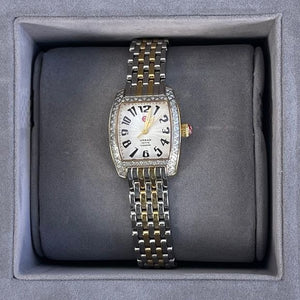 Michele gold and silver watch with diamonds
