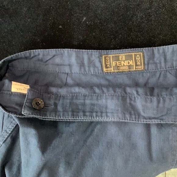 Fendi Blue Logo Skirt