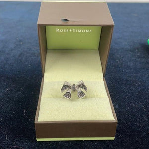 Ross+Simons Black and White Ring with Diamond Bow