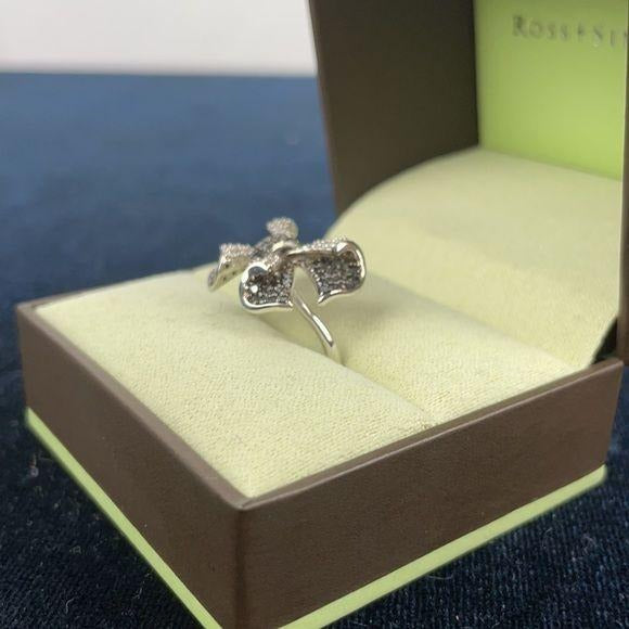 Ross+Simons Black and White Ring with Diamond Bow