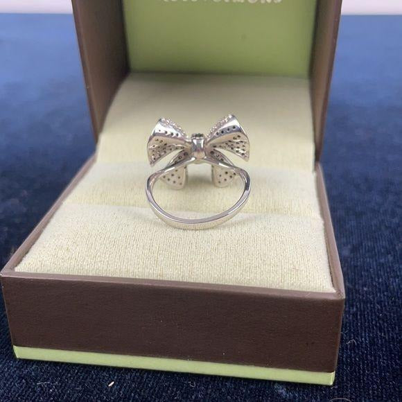 Ross+Simons Black and White Ring with Diamond Bow