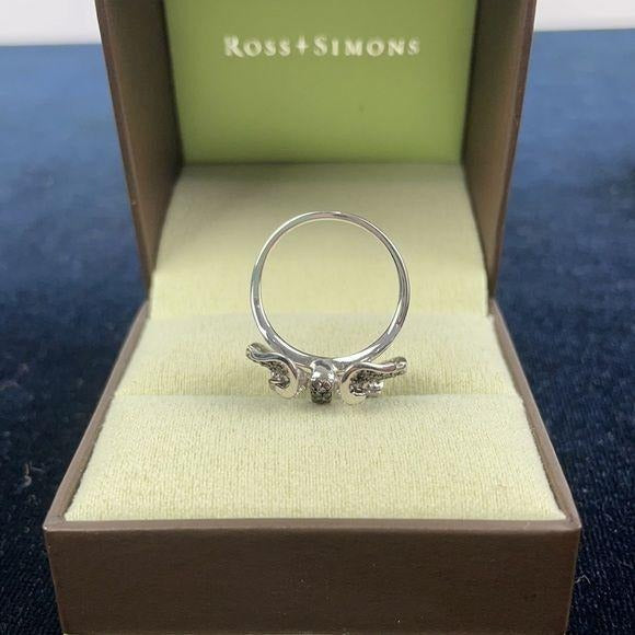 Ross+Simons Black and White Ring with Diamond Bow