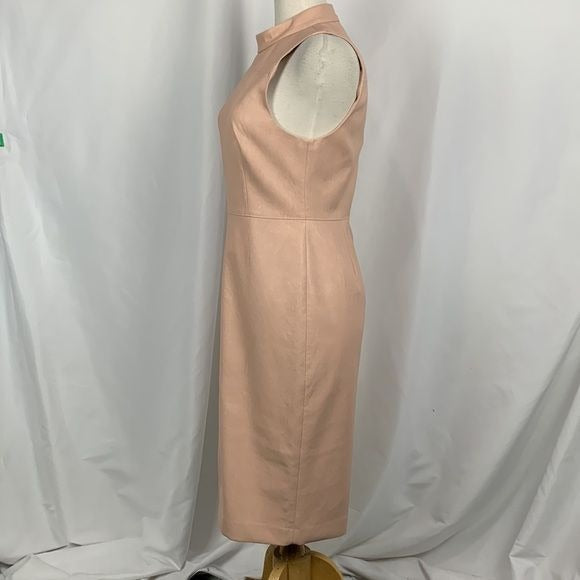 BCBG NWT Pink Faux Leather MIDI Dress