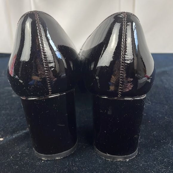 Brian Atwood Red Black Ombré Patent Block Heels