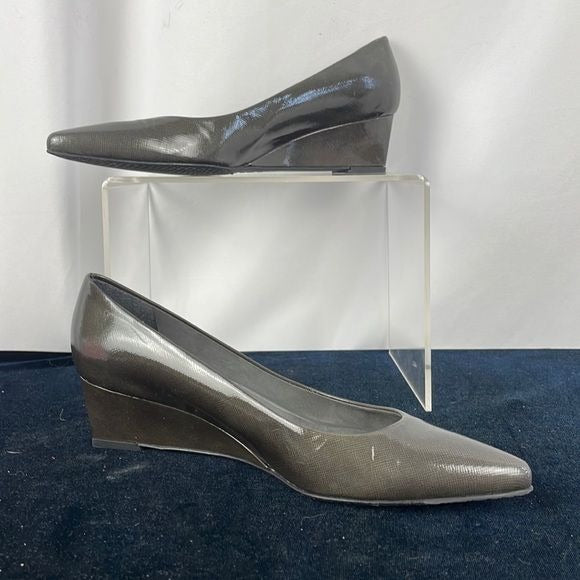 Stuart Weitzman Grey Patent Wedge