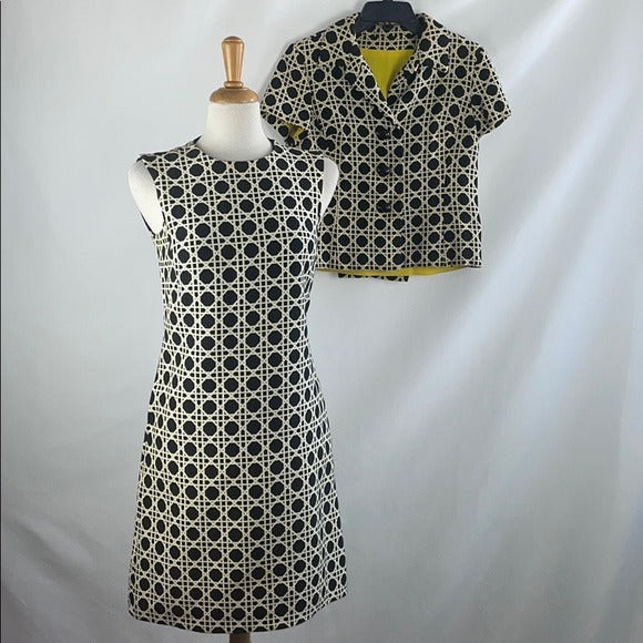 Saks Fifth Vintage Black/Whte Print Dress & Jacket
