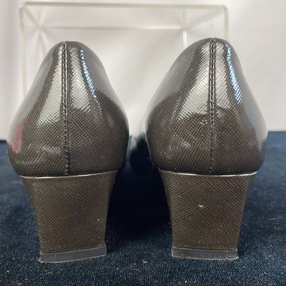 Stuart Weitzman Grey Patent Wedge