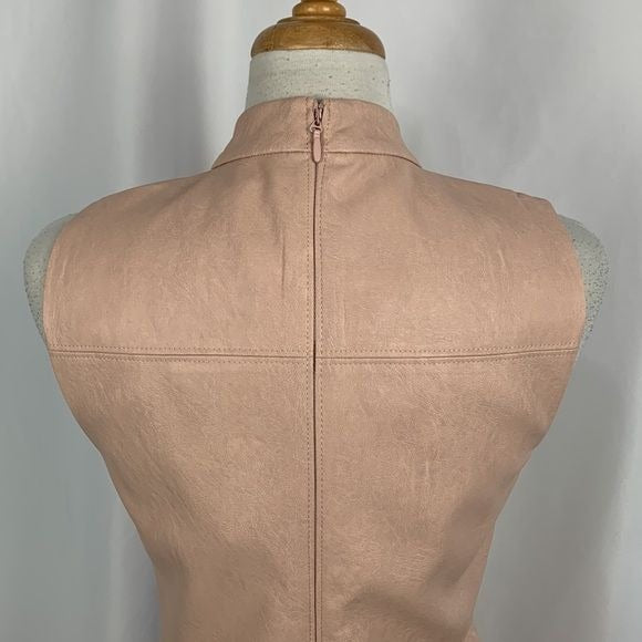 BCBG NWT Pink Faux Leather MIDI Dress